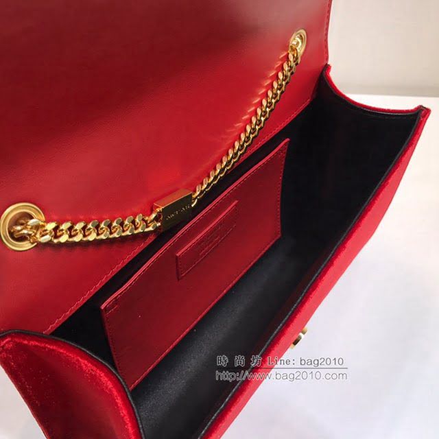 YSL爆款女士包包 聖羅蘭經典款天鵝絨流蘇鏈條包 YSL肩背斜挎包 354119  jjh1063